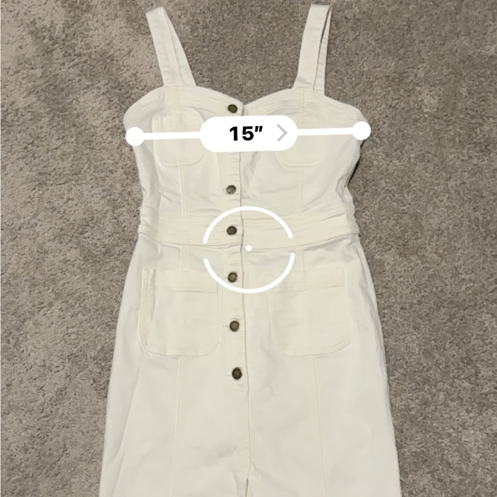 Ramy Brook Monica Denim Midi Dress in Ivory Sz: 28/6 - Picture 10 of 15